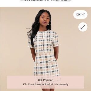 Chic Plaid Short Sleeve Dress